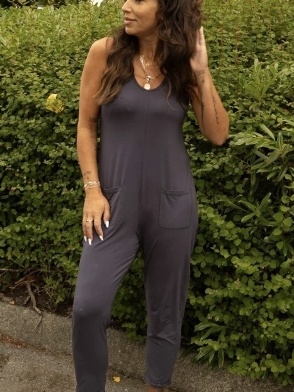 Smash+Tess Saturday Romper in Charcoal Size Extra Small